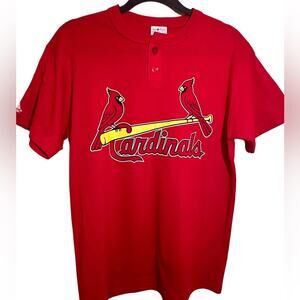 Vintage 90’s Majestic Genuine Merchandise St Louis Cardinals Henley XL‎ EUC